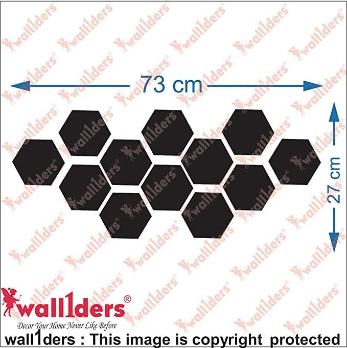 Mirror stickers | 12 Hexagon Golden Mirror Stickers For Wall, Acrylic Sticker, Hexagonal Mirror Wall Sticker For Hall Room, Bed Room, Kitchen