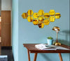 Mirror stickers | 12 Hexagon Golden Mirror Stickers For Wall, Acrylic Sticker, Hexagonal Mirror Wall Sticker For Hall Room, Bed Room, Kitchen